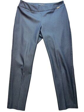 Ellen Tracy Women's Side Zip Dress Pants Flat Front Size 4 Gray Solid Pockets